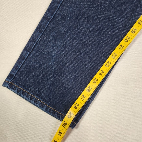 Levis 505 Regular Fit Jeans Mens 36x30 Dark Wash Straight Leg Blue Denim - Picture 9 of 14